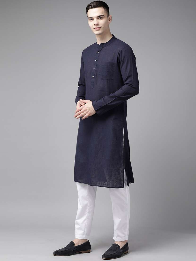 men printed mandarin neck kurta pyjama with jacket set - 22391760 -  Standard Image - 2