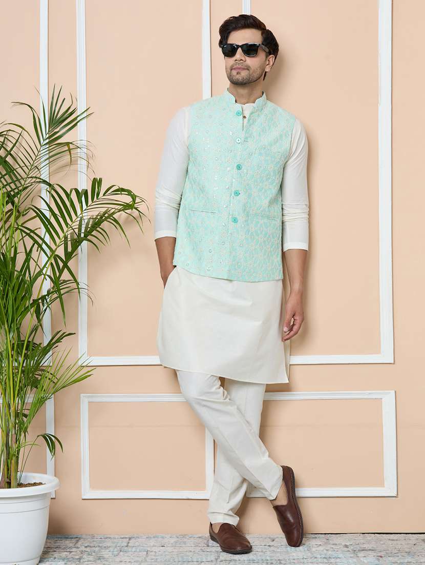  men self design sleeveless nehru jacket - 22391894 -  Standard Image - 2