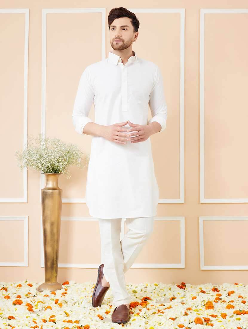 men solid long sleeve kurta - 22391918 -  Standard Image - 2
