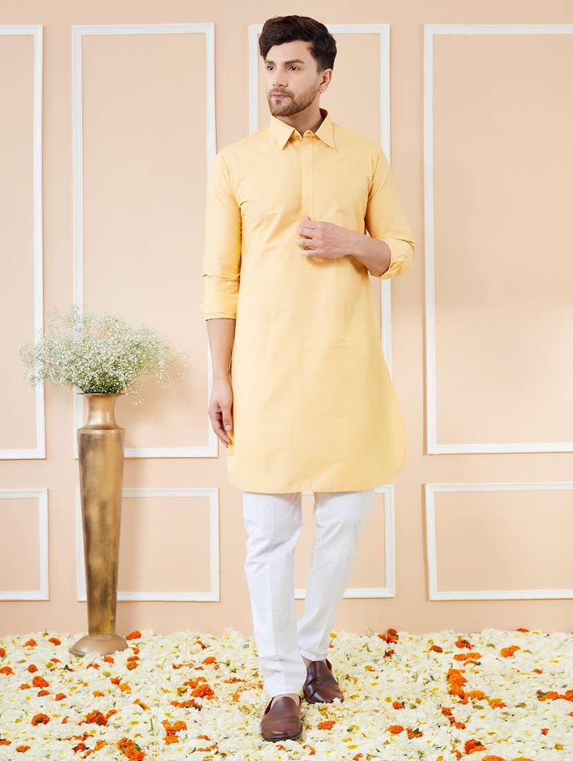 men solid long sleeve kurta - 22391921 -  Standard Image - 2
