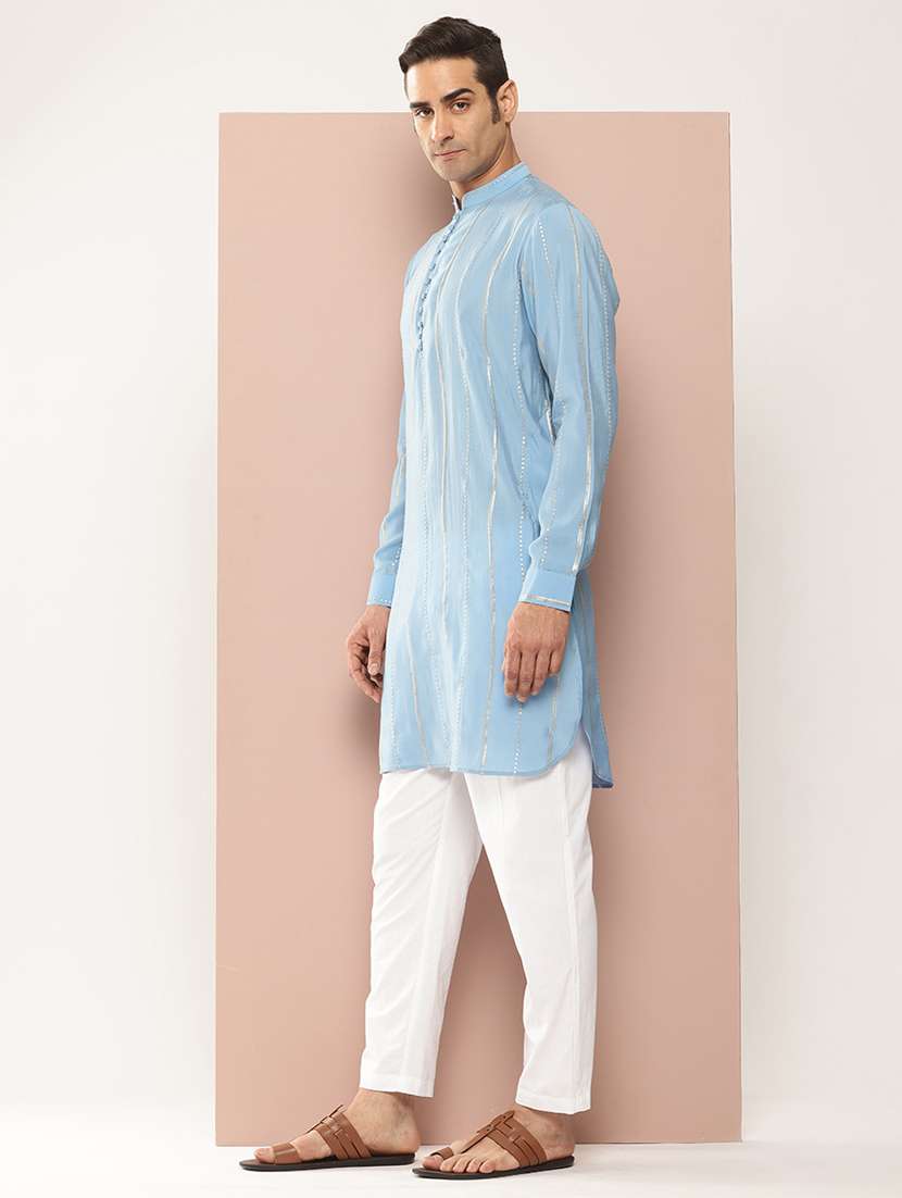 men self design long sleeve kurta - 22391946 -  Standard Image - 2