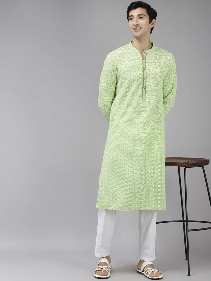 men mandarin neck long sleeve kurta - 22392029 -  Standard Image - 2