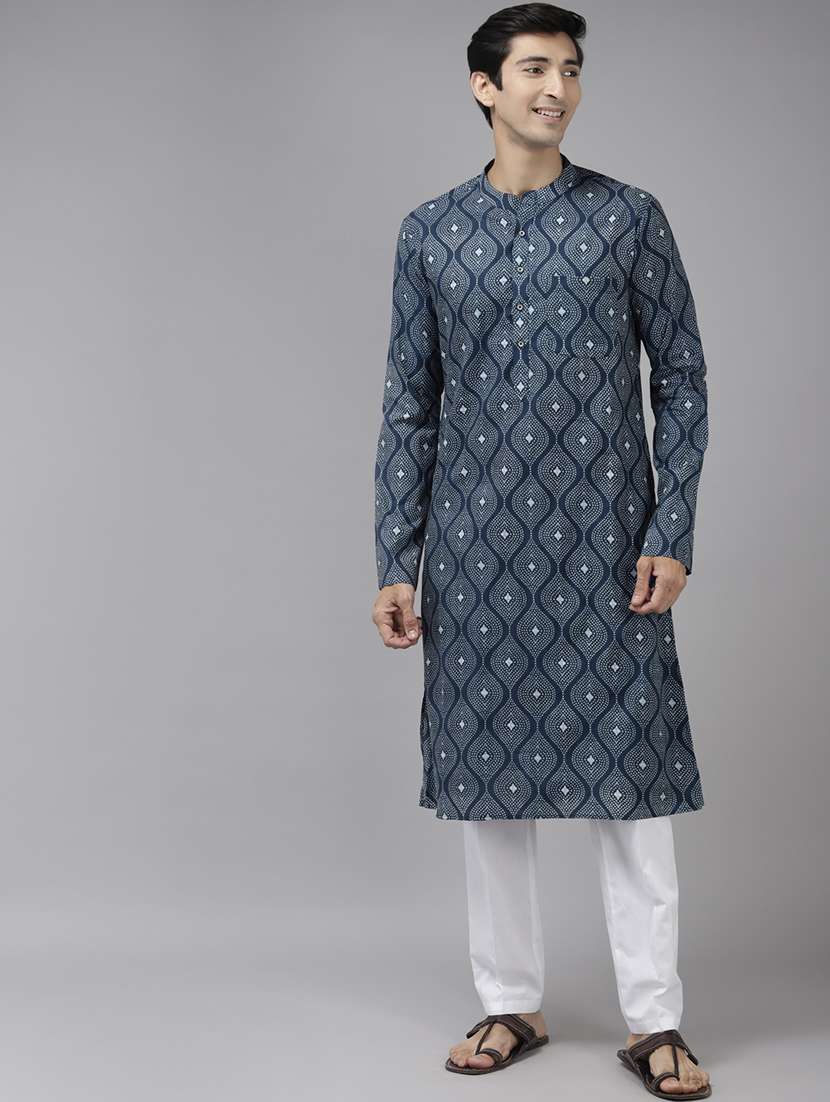 men mandarin neck long sleeve kurta - 22392033 -  Standard Image - 2