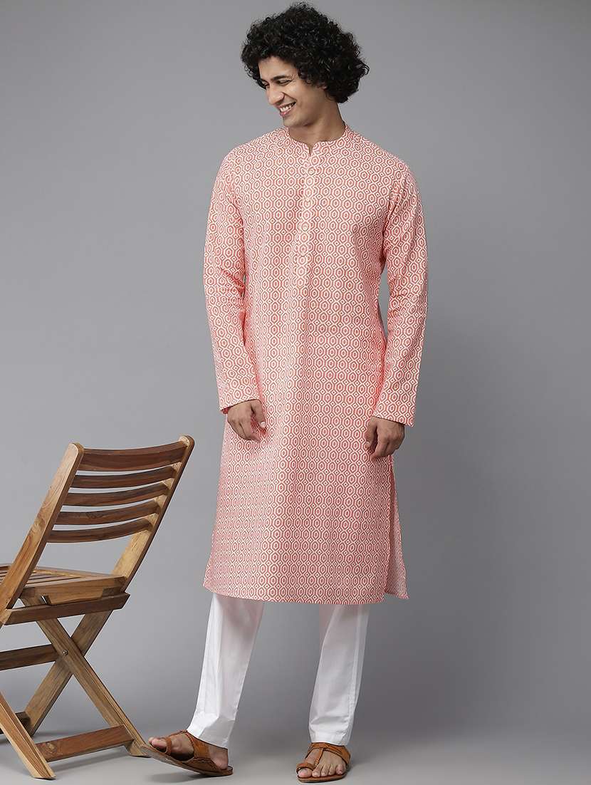 men mandarin neck long sleeve kurta - 22392039 -  Standard Image - 2