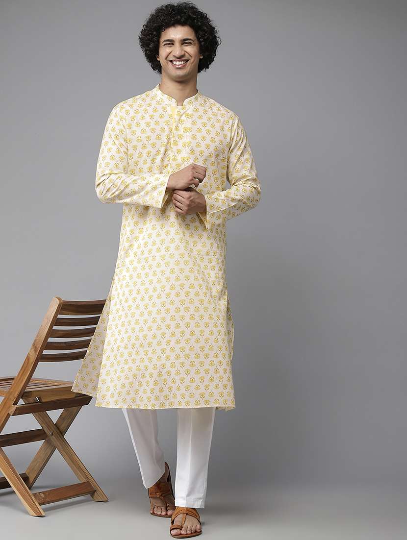 men mandarin neck long sleeve kurta - 22392043 -  Standard Image - 2
