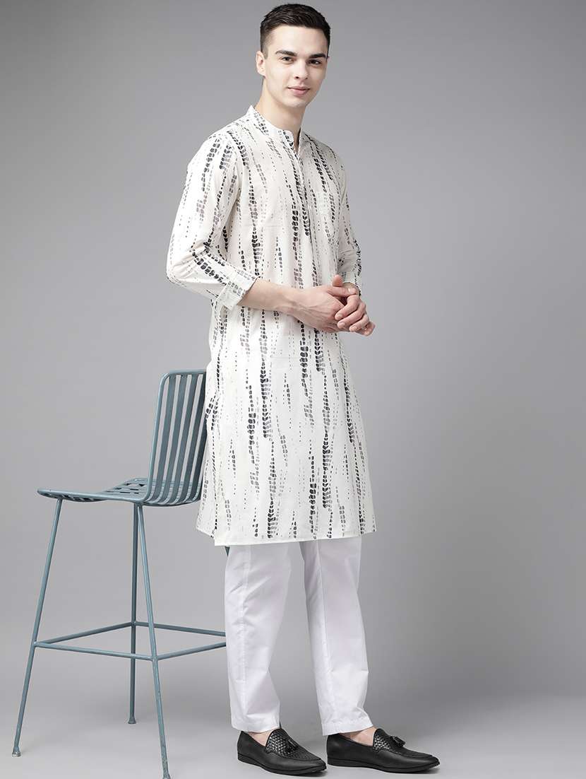 men mandarin neck long sleeve kurta - 22392054 -  Standard Image - 2