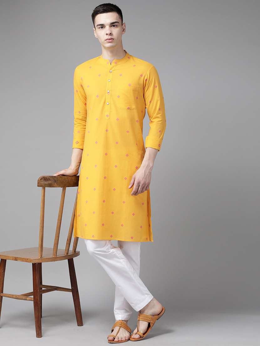 men mandarin neck long sleeve kurta - 22392064 -  Standard Image - 2