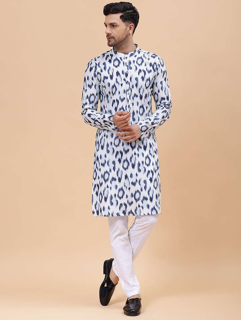 men mandarin neck long sleeve kurta - 22392065 -  Standard Image - 2