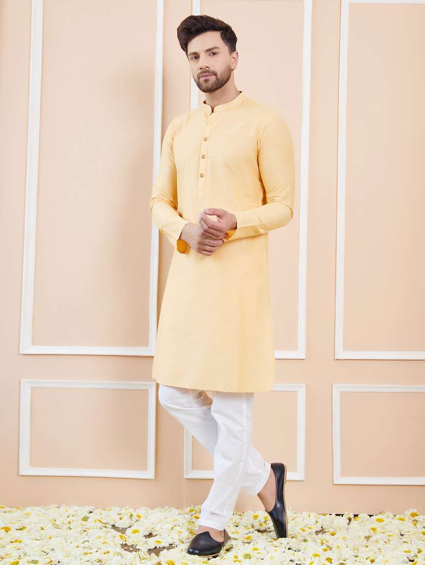 men mandarin neck long sleeve kurta - 22392096 -  Standard Image - 2