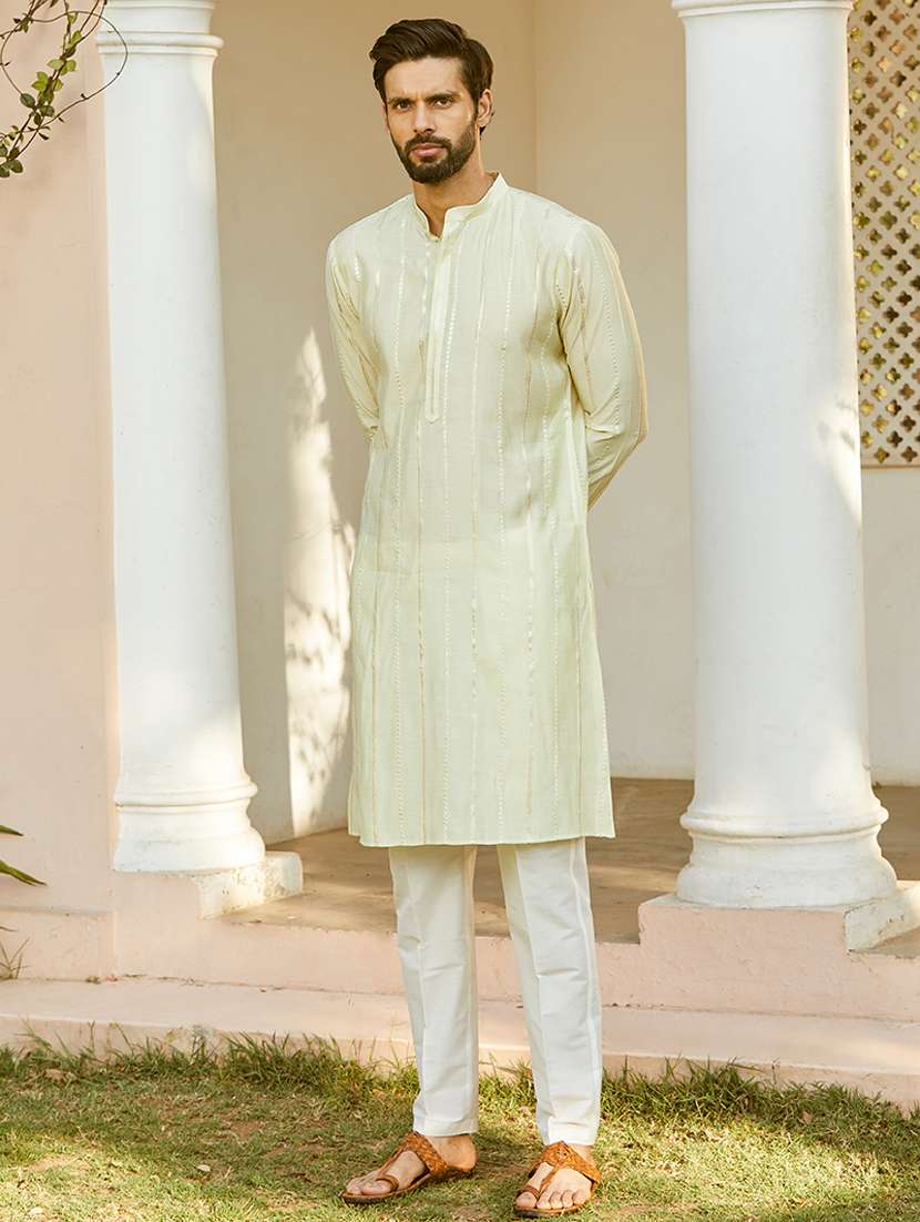 men self design long sleeve kurta - 22392116 -  Standard Image - 2