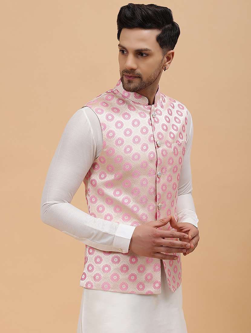 men self design sleeveless nehru jacket - 22392189 -  Standard Image - 2