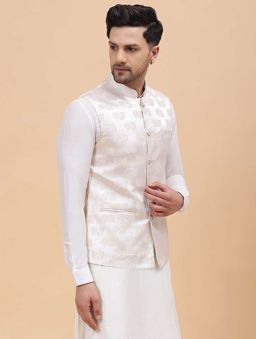men self design sleeveless nehru jacket - 22392193 -  Standard Image - 2