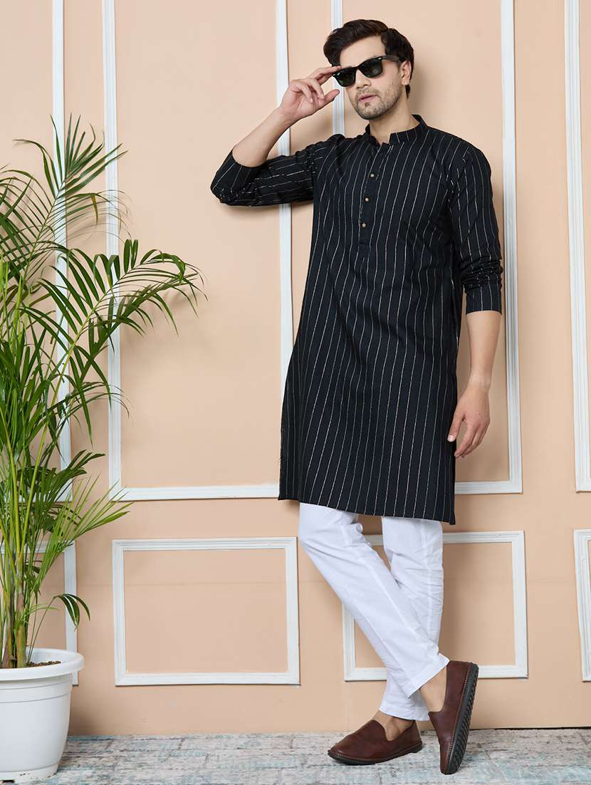 men mandarin neck long sleeve kurta - 22392344 -  Standard Image - 2