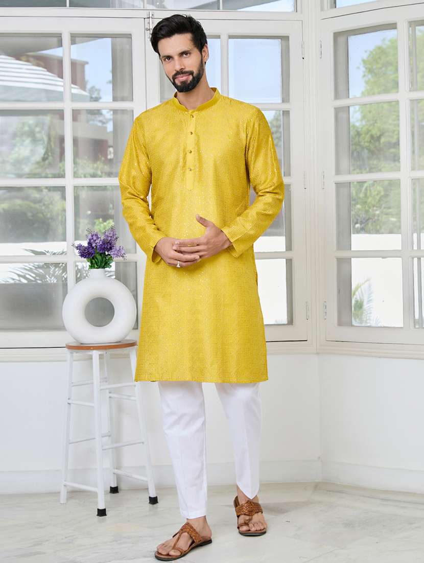 men mandarin neck long sleeve short kurta - 22392498 -  Standard Image - 2