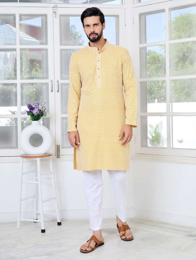 men mandarin neck long sleeve short kurta - 22392503 -  Standard Image - 2