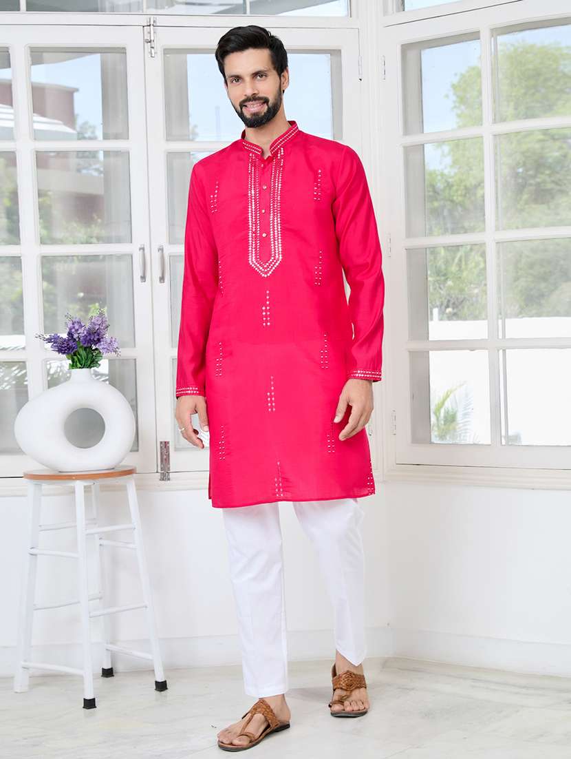men mandarin neck long sleeve short kurta - 22392511 -  Standard Image - 2