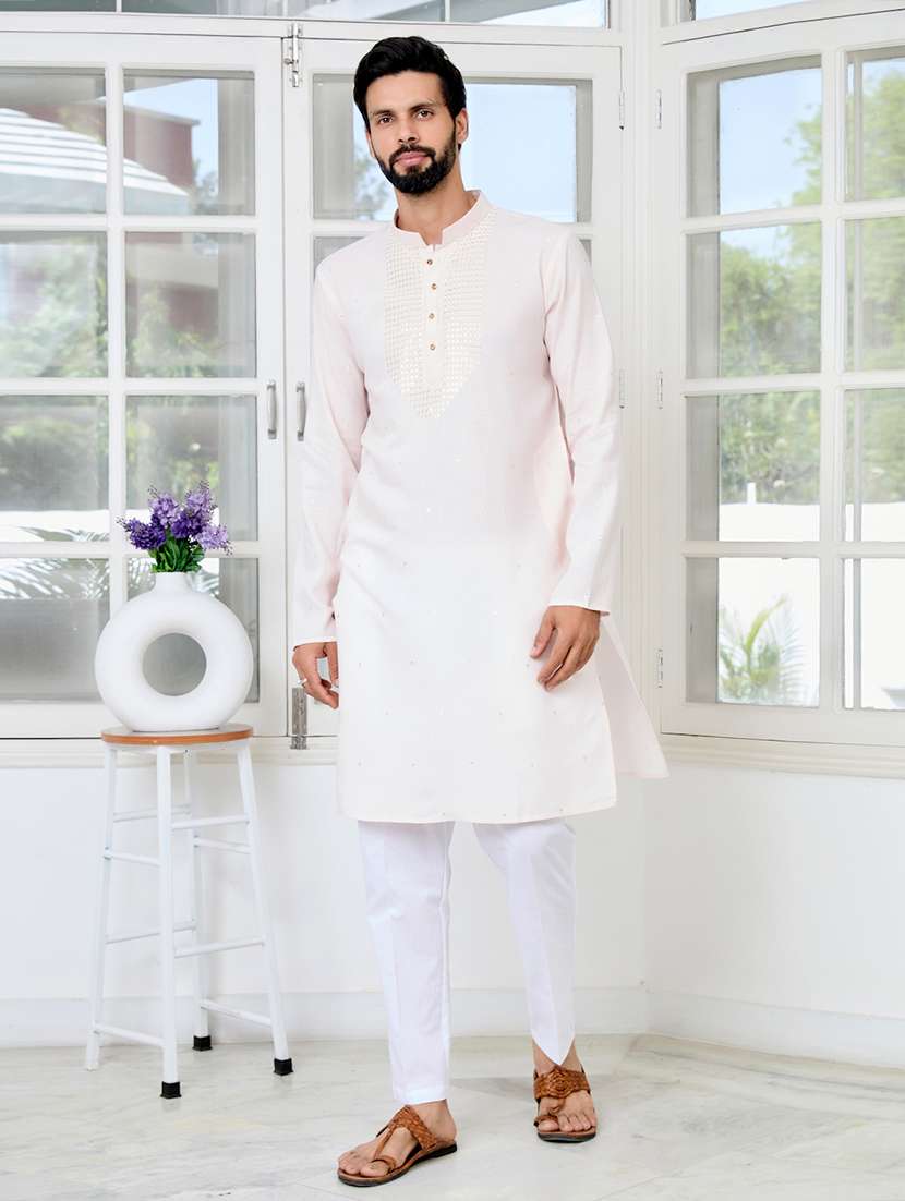 men mandarin neck long sleeve kurta - 22392518 -  Standard Image - 2