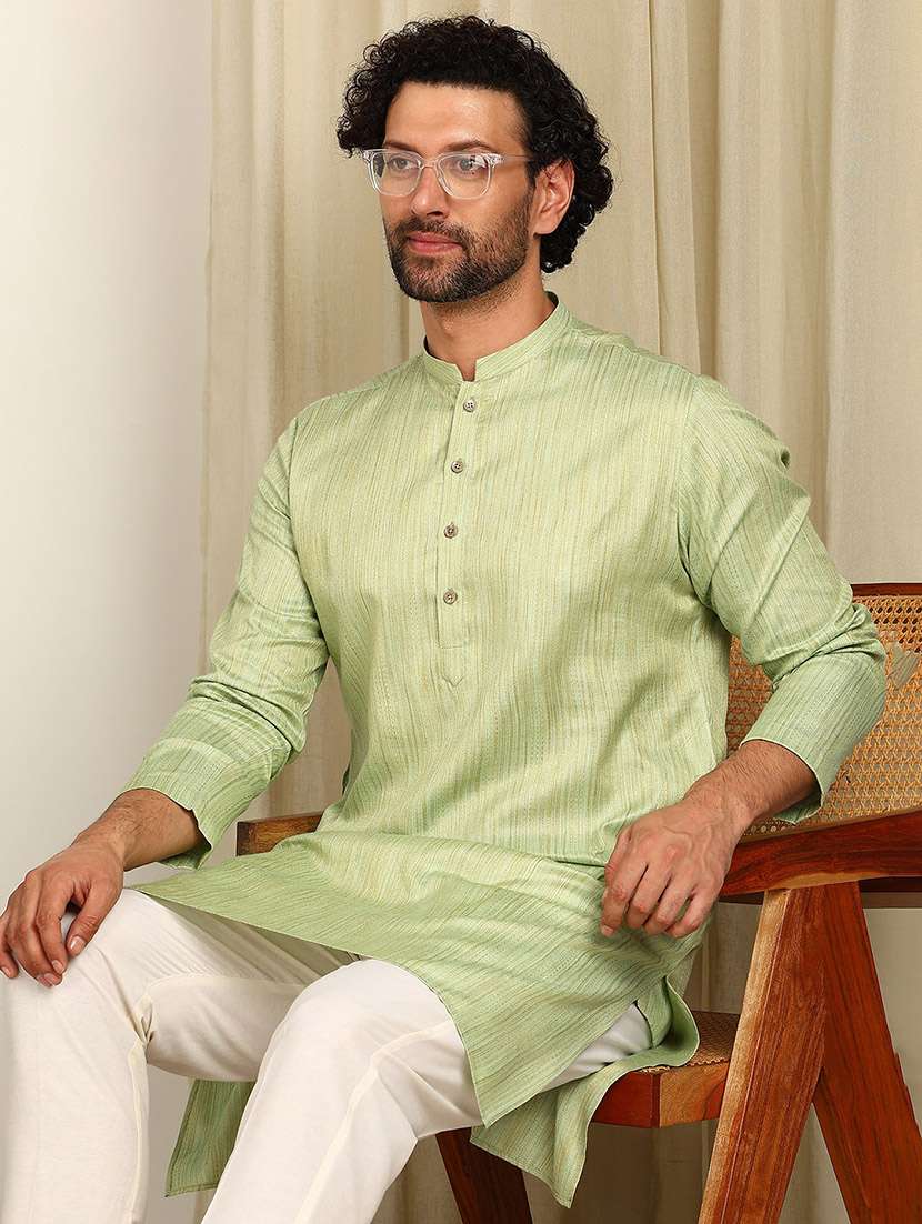 Men Mandarin Neck Long Sleeve Kurta - 22392624 -  Standard Image - 2