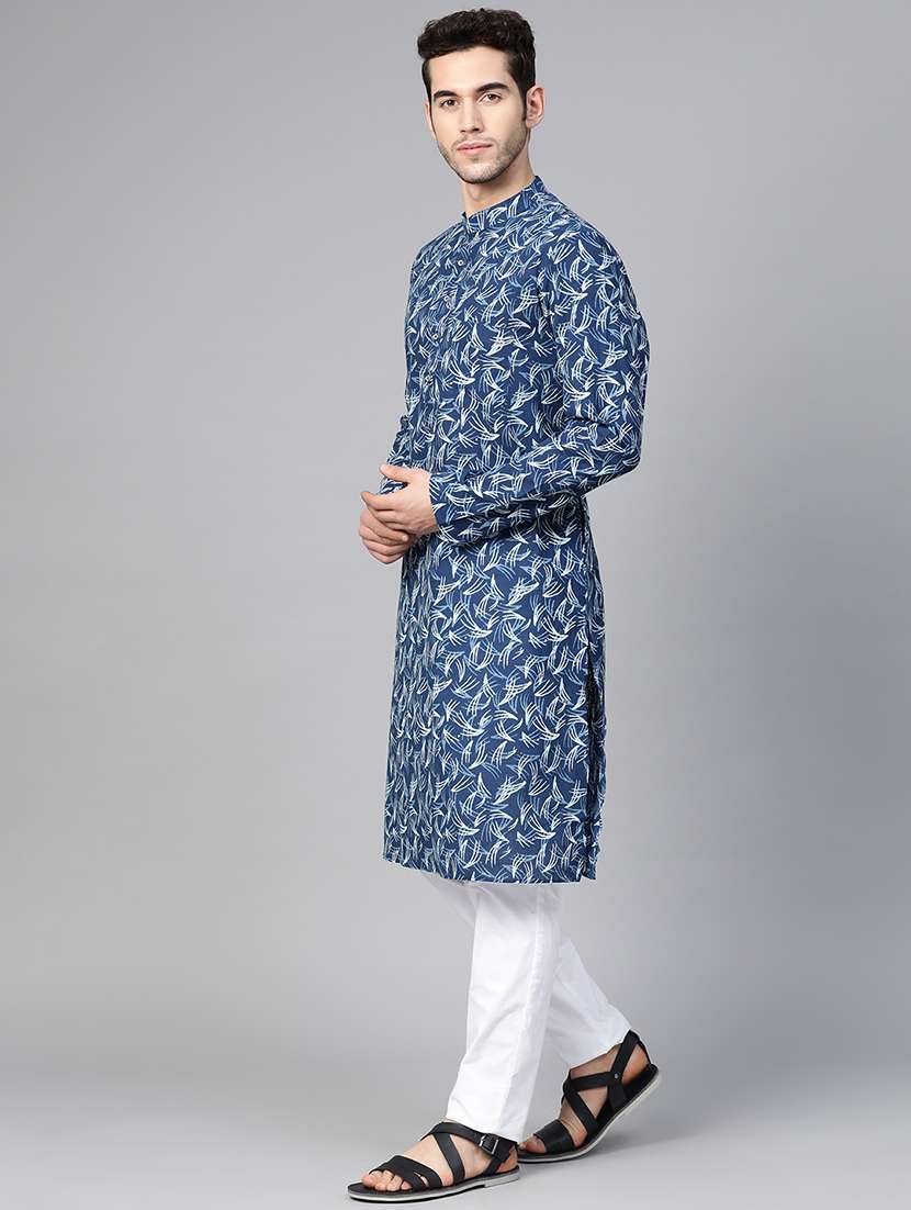 men mandarin neck long sleeve kurta - 22392643 -  Standard Image - 2