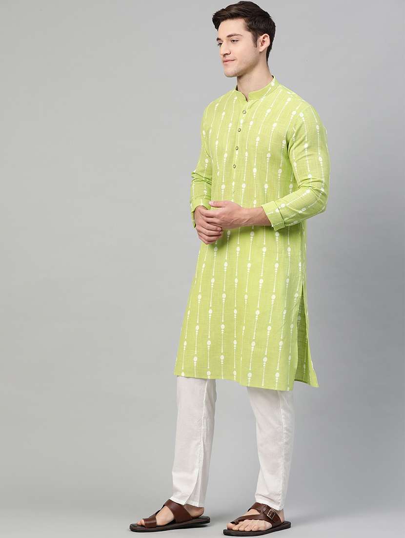 men mandarin neck long sleeve kurta - 22392647 -  Standard Image - 2
