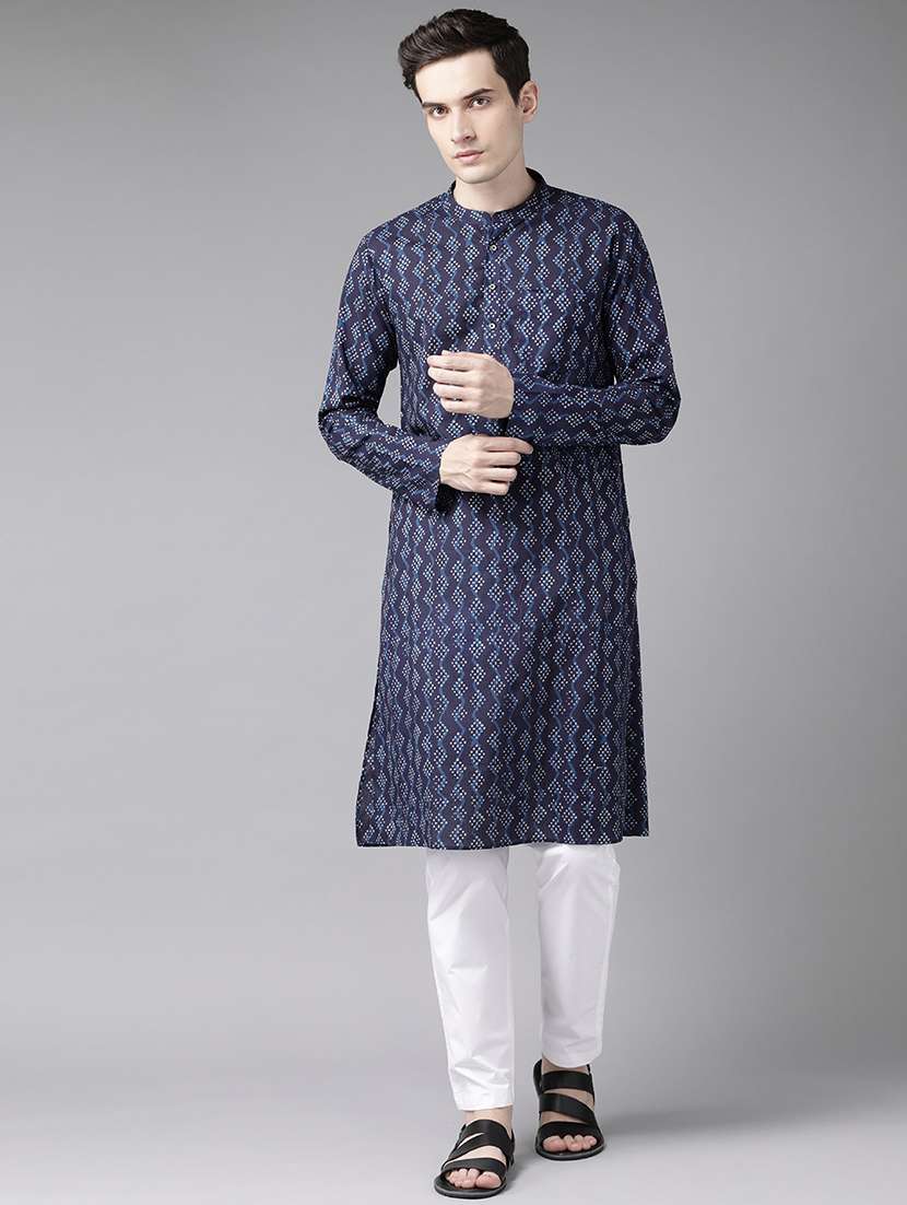 Men Mandarin Neck Long Sleeve Kurta - 22392662 -  Standard Image - 2