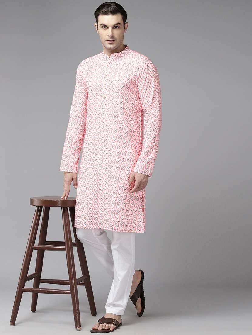 men mandarin neck long sleeve kurta - 22392691 -  Standard Image - 2