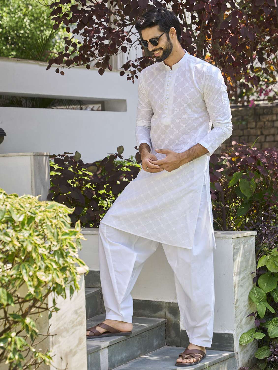 men mandarin neck long sleeve kurta - 22392697 -  Standard Image - 2