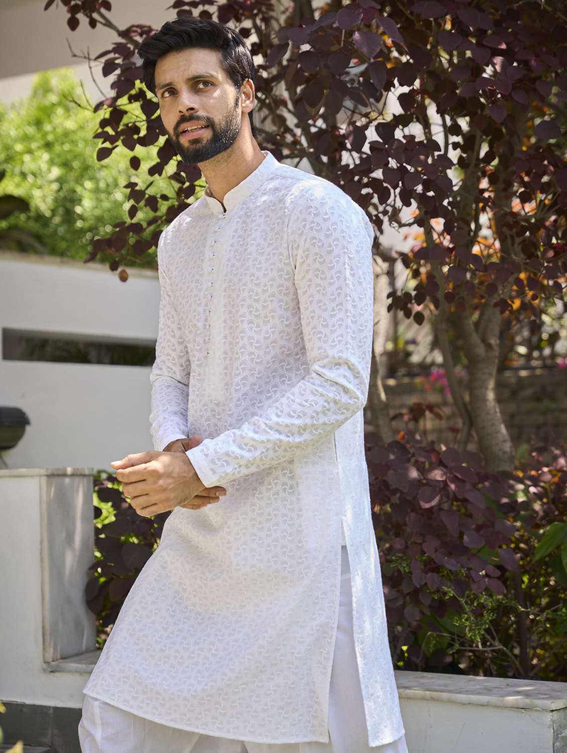 men mandarin neck long sleeve kurta - 22392698 -  Standard Image - 2