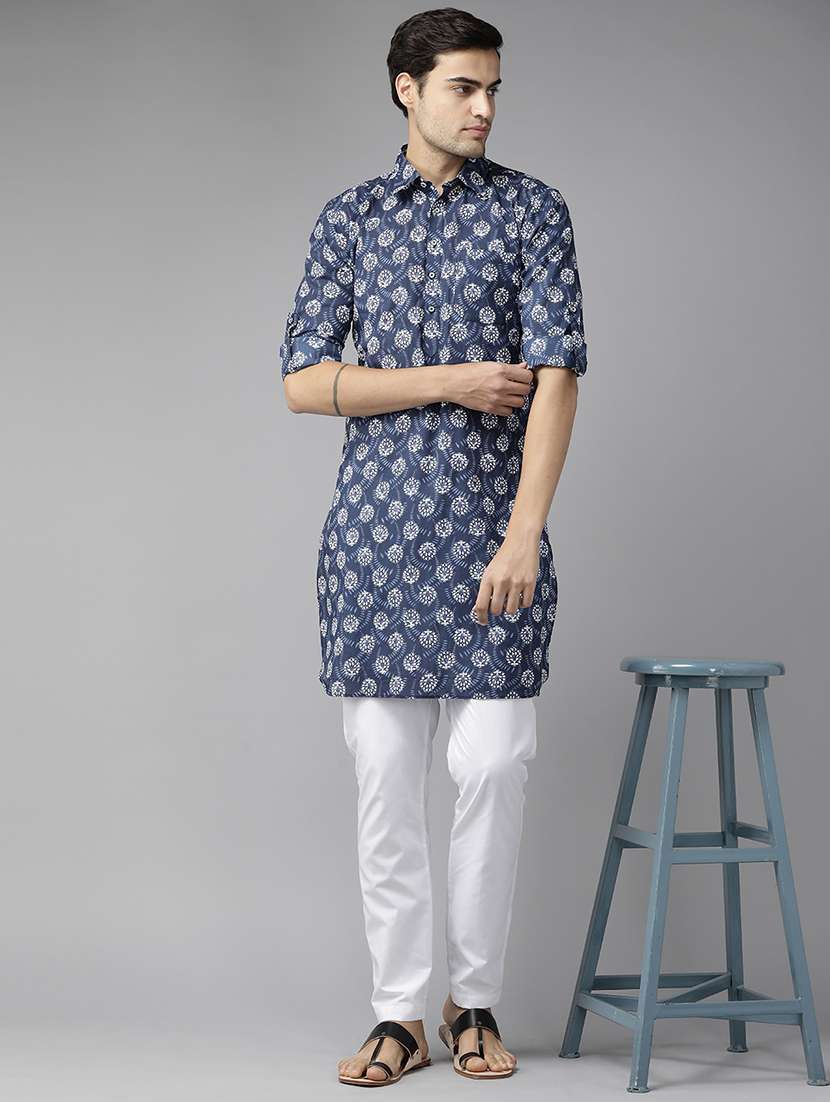 Men Printed Long Sleeve Pathani Kurta - 22392743 -  Standard Image - 2