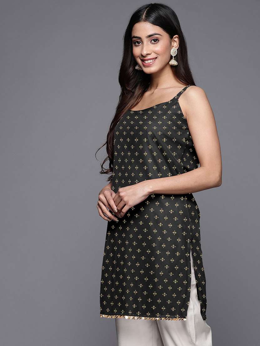 women printed sleeveless straight kurti - 22392832 -  Standard Image - 2