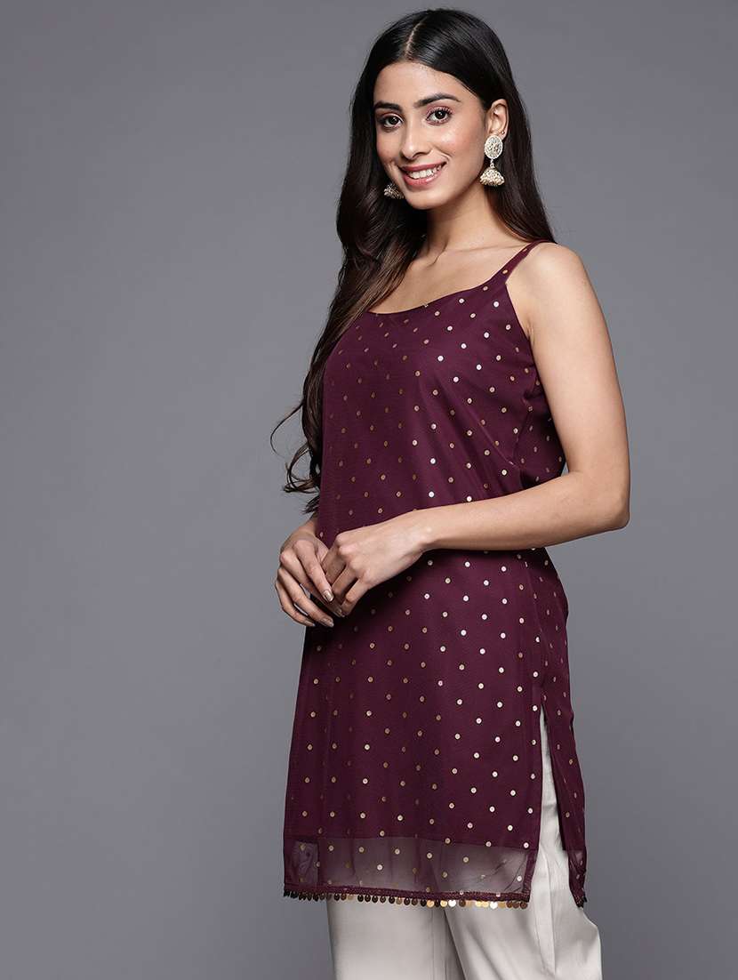 women printed sleeveless straight kurti - 22392835 -  Standard Image - 2