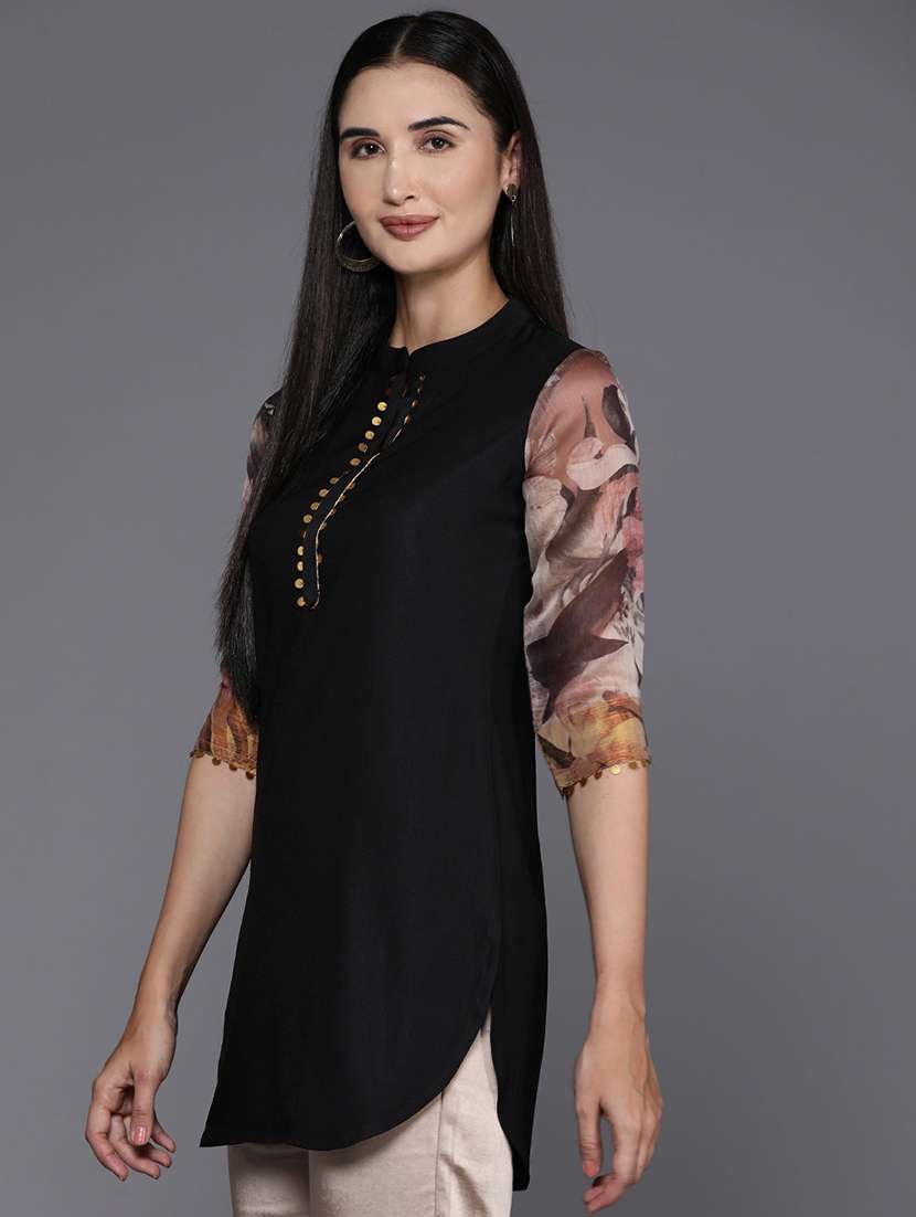 women printed three quarter sleeve straight kurti - 22392836 -  Standard Image - 2