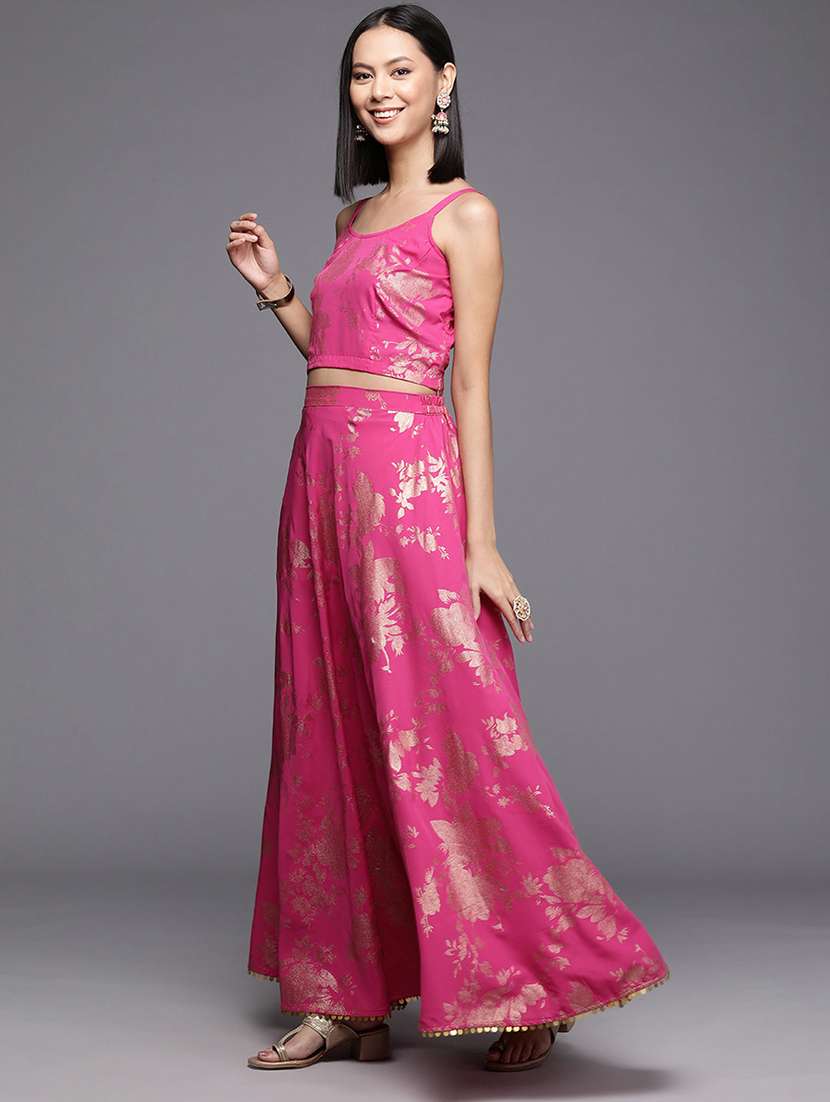 women printed sleeveless skirt top set - 22392859 -  Standard Image - 2