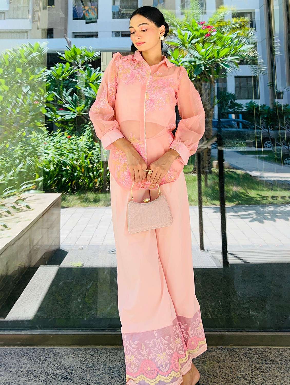 women solid with work long sleeve ethnic co-ord set - 22392865 -  Standard Image - 2