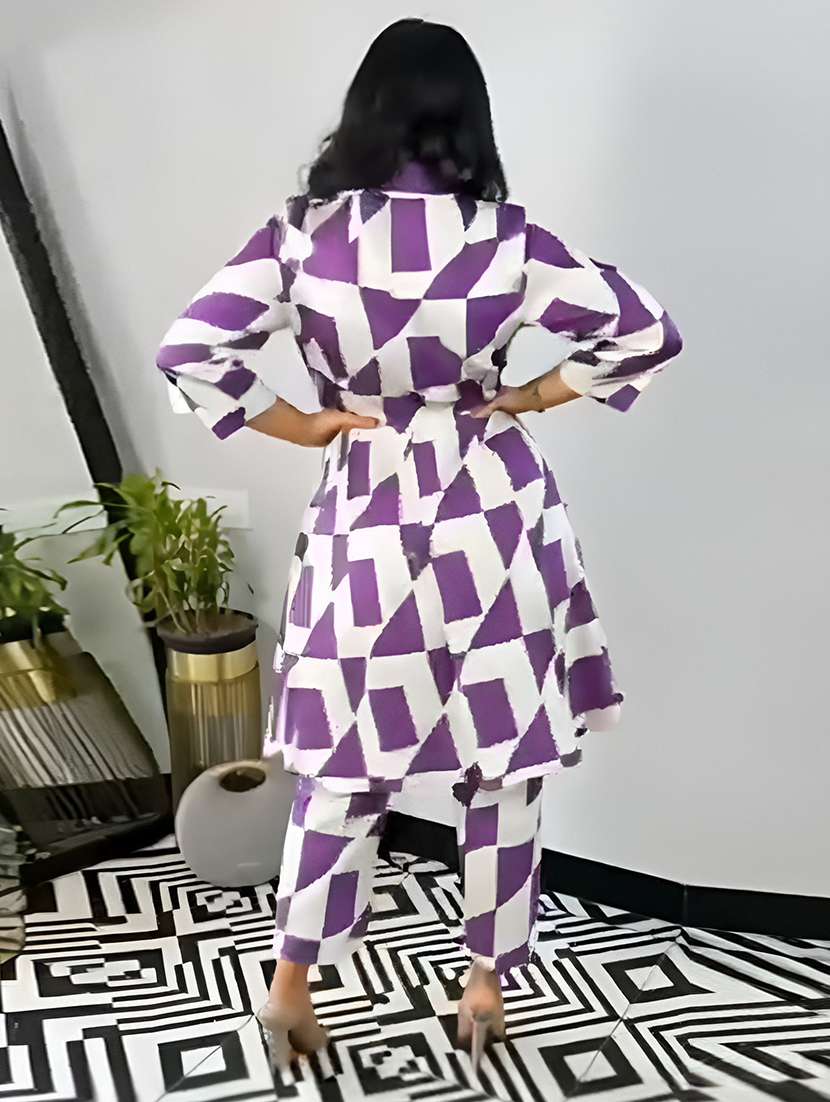 women printed three quarter sleeve ethnic co-ord set - 22393159 -  Standard Image - 2