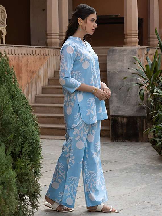 women printed three quarter sleeve ethnic co-ord set - 22393171 -  Standard Image - 2