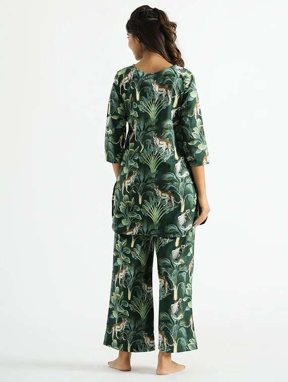 women printed three quarter sleeve ethnic co-ord set - 22393277 -  Standard Image - 2