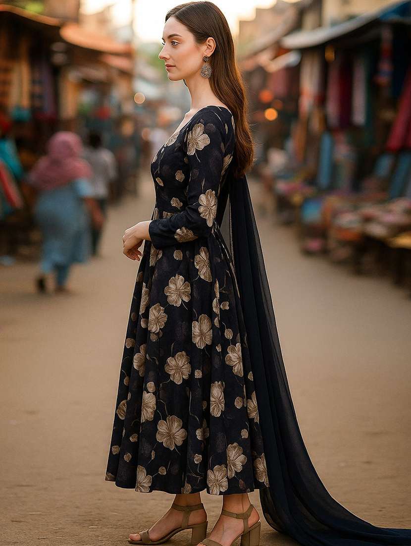 women printed three quarter sleeve kurta pant with dupatta set - 22393711 -  Standard Image - 2