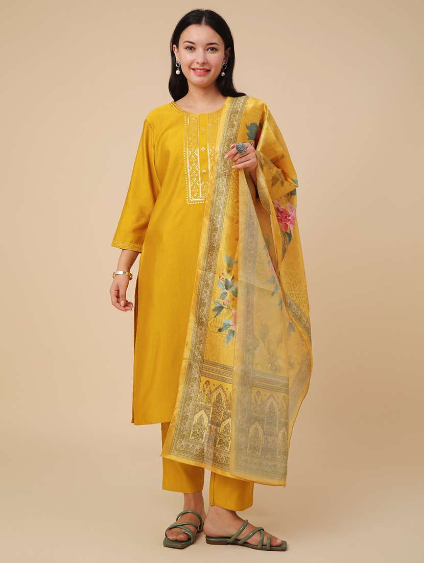 yellow cotton kurta pant  set - 22394755 -  Standard Image - 2