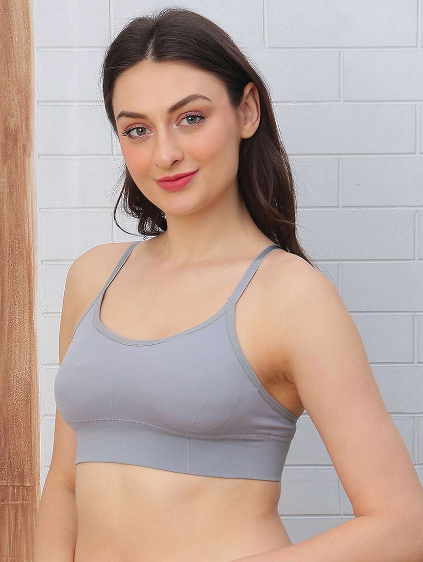 women solid non wired sports bra - 22394801 -  Standard Image - 2