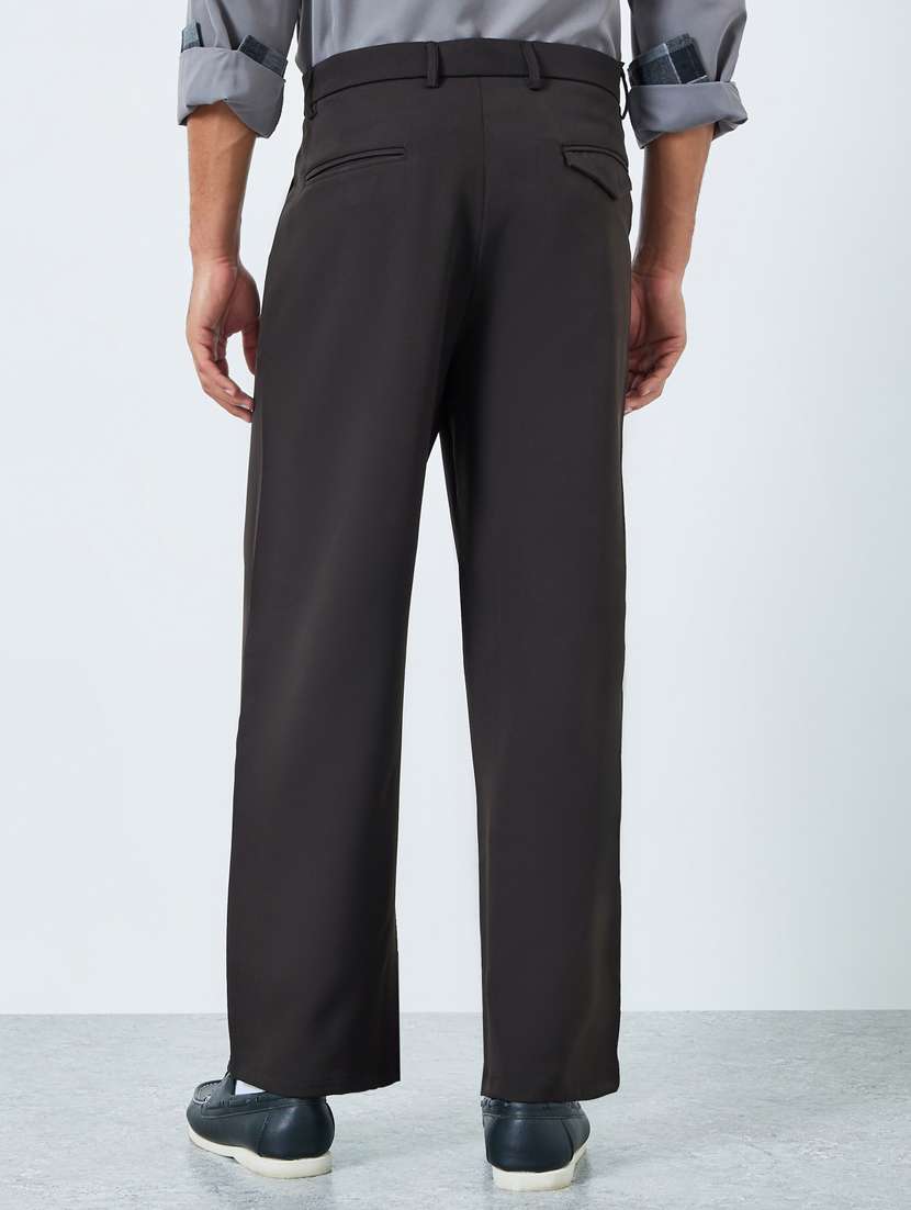 men solid mid rise pleated casual trouser - 22394846 -  Standard Image - 2