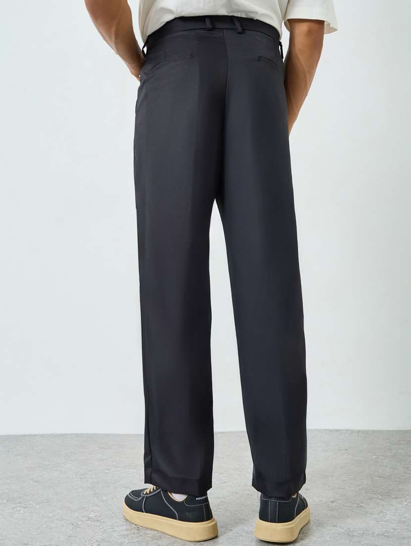 men solid mid rise pleated casual trouser - 22394847 -  Standard Image - 2