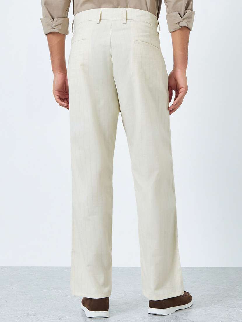 men striped mid rise flat front casual trouser - 22394858 -  Standard Image - 2