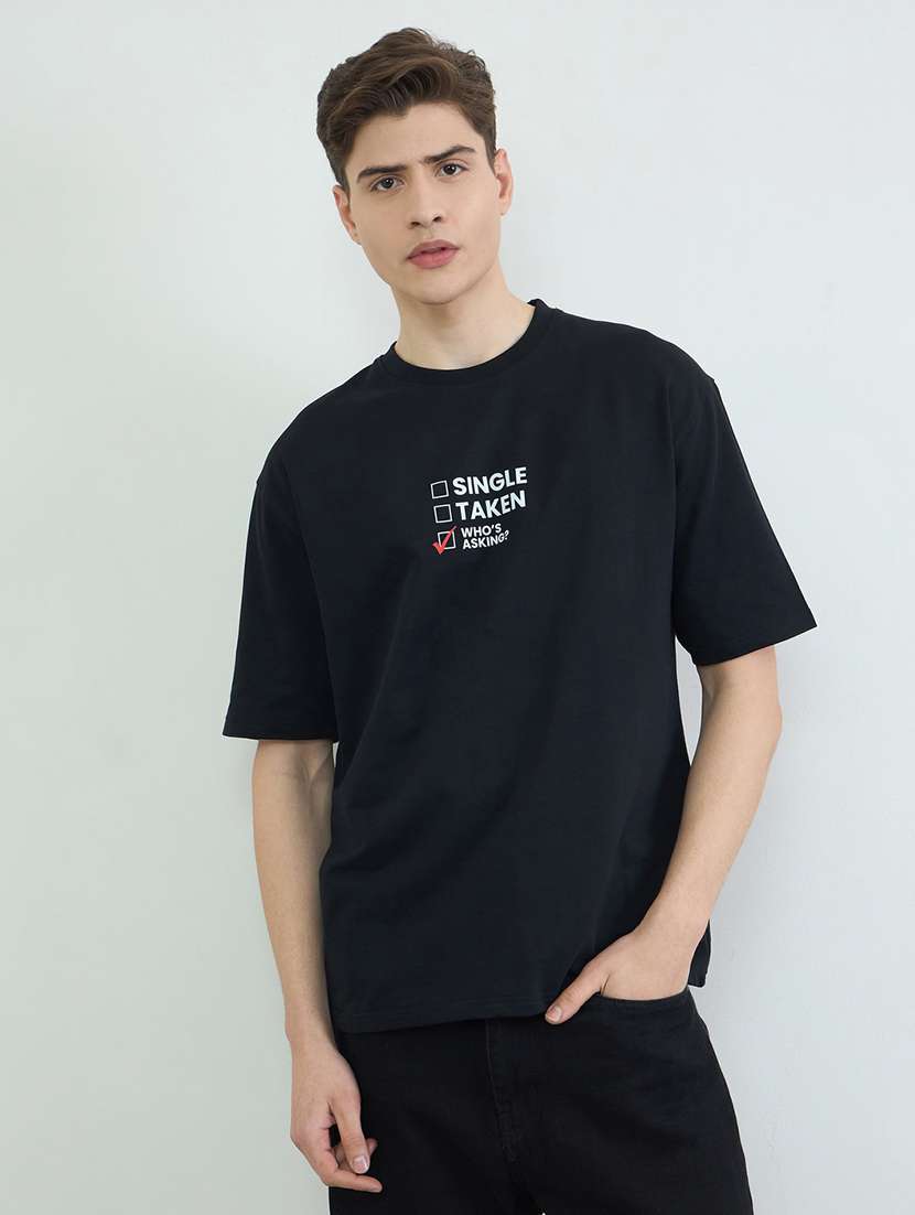 men typographic short sleeve oversized t-shirt