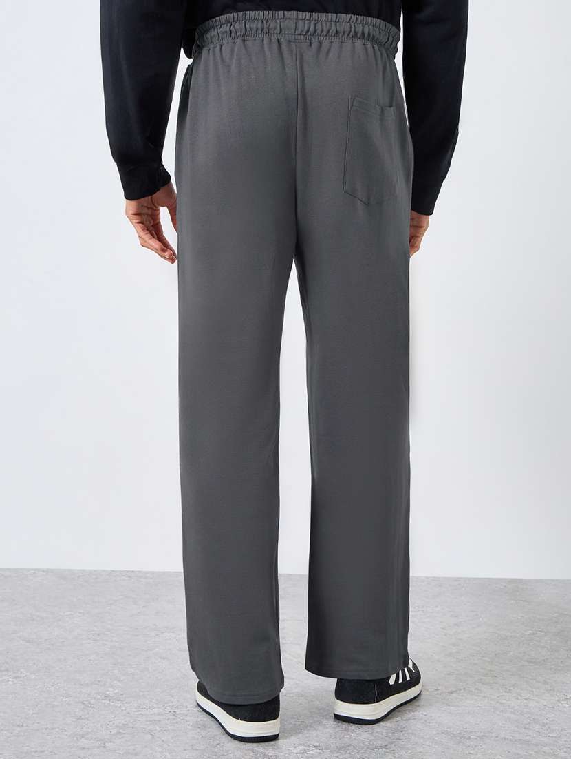 men solid relaxed fit full length track pant - 22394901 -  Standard Image - 2