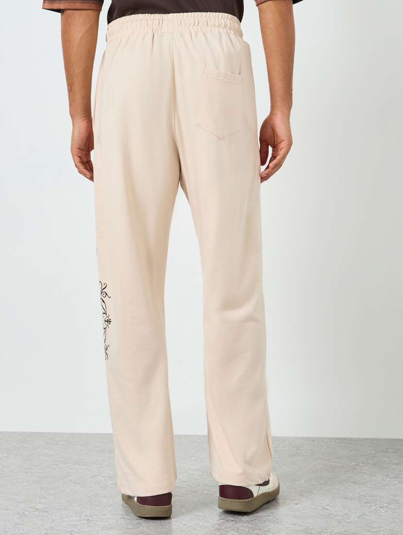 men typographic relaxed fit full length track pant - 22394912 -  Standard Image - 2