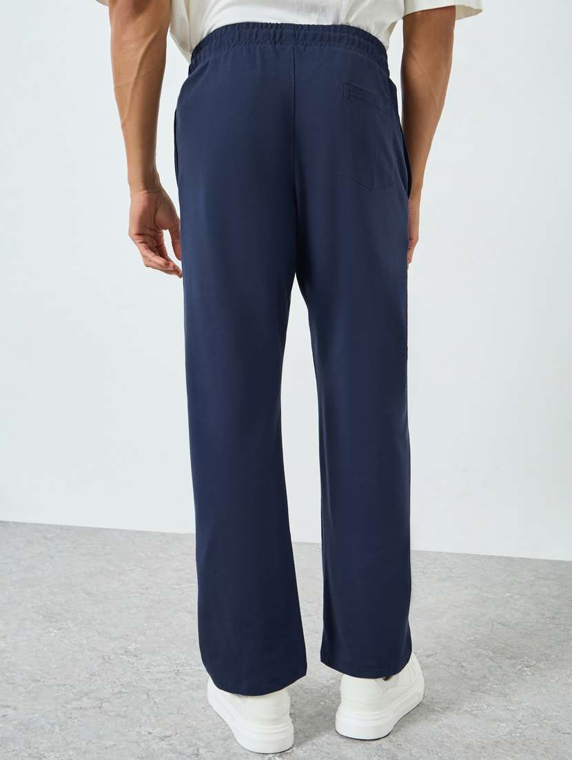 men typographic mid rise full length track pant - 22394915 -  Standard Image - 2