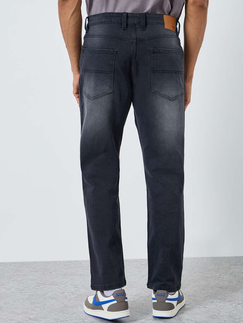 men washed mid rise full length straight fit jeans - 22394934 -  Standard Image - 2