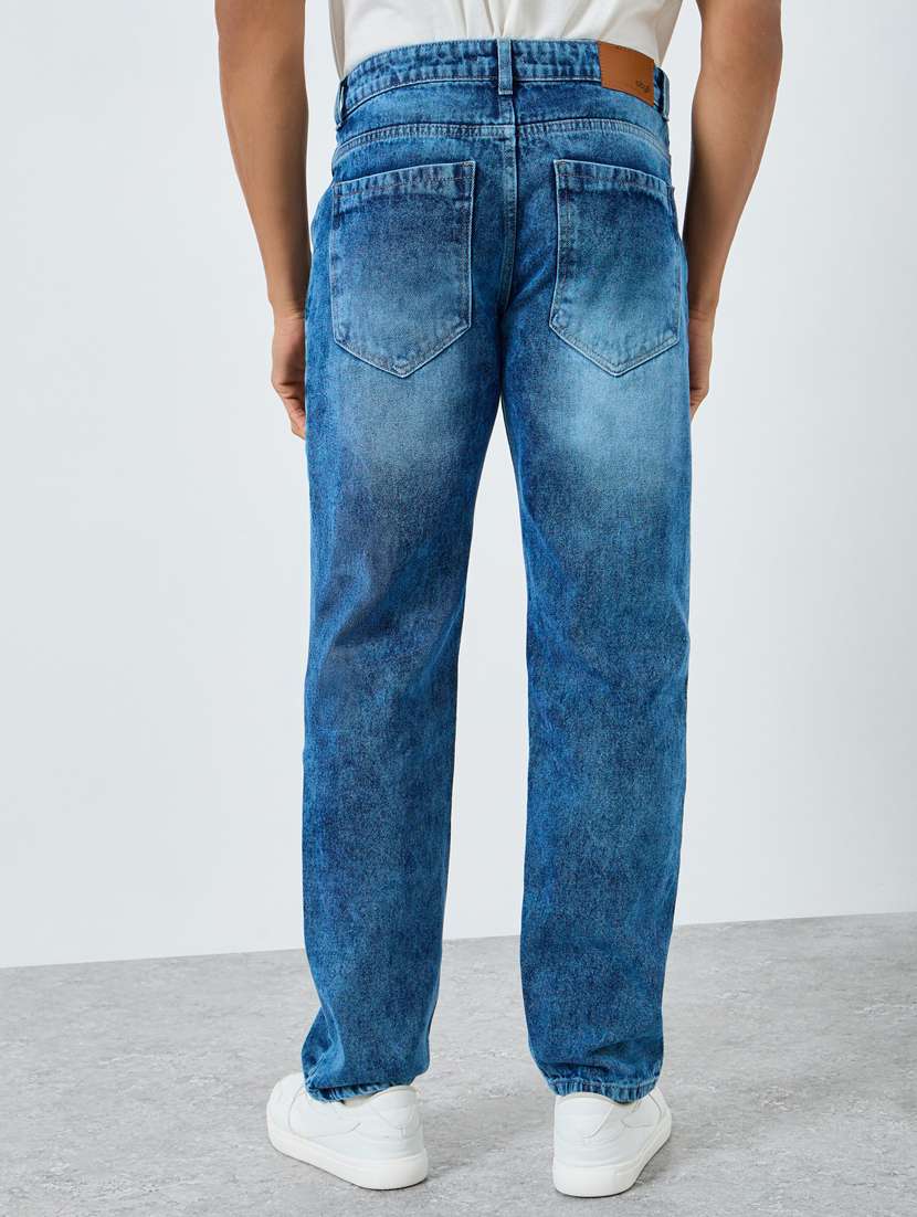 men washed mid rise full length tapered jeans - 22394940 -  Standard Image - 2