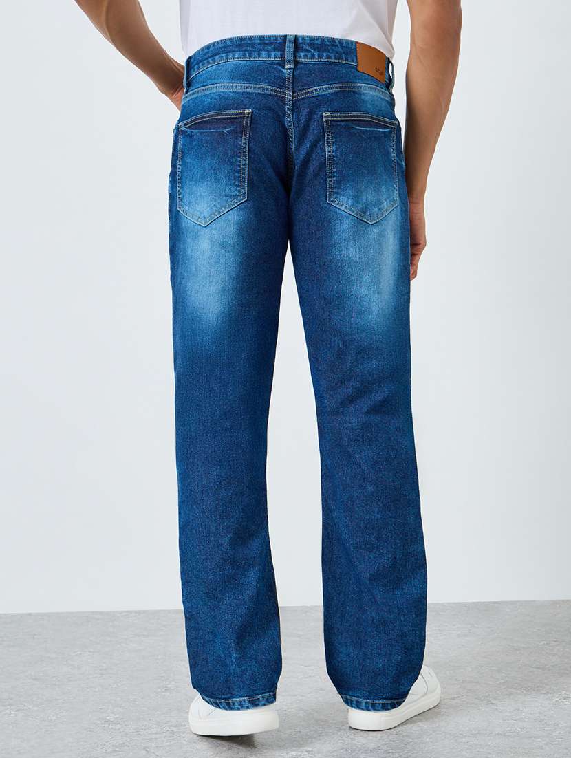 men washed mid rise full length straight jeans - 22394946 -  Standard Image - 2